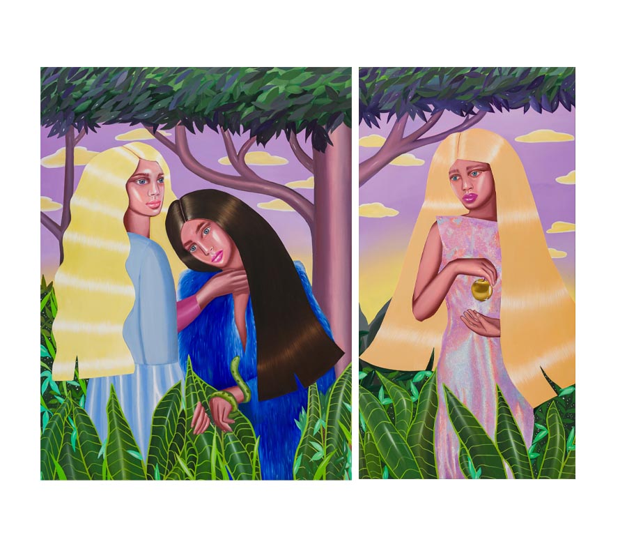 ioana baltan, goddess, pop glam, the golden apple, women painting, london art scene, Cartoon